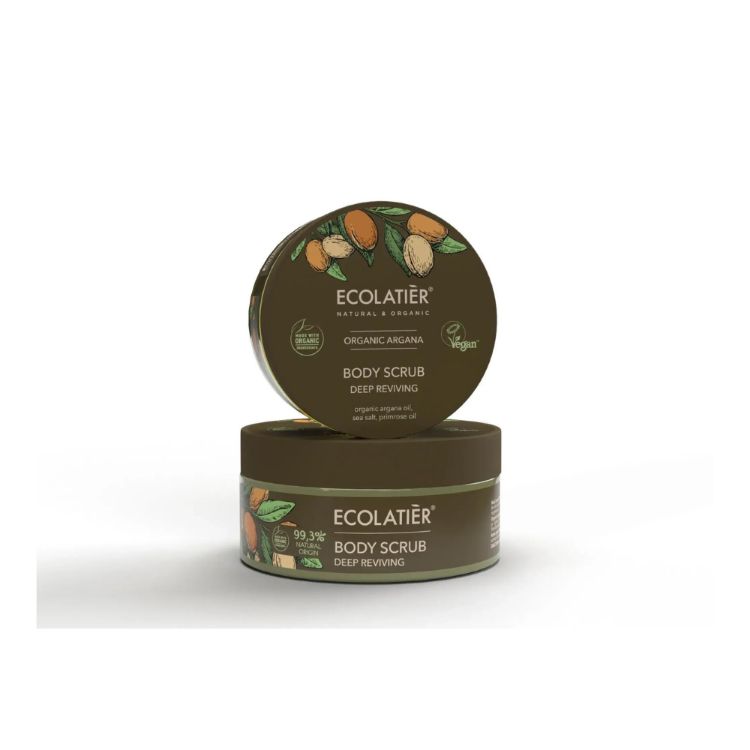 Kép Mélyen tápláló organikus argán Testradír- 300g - Ecolatier