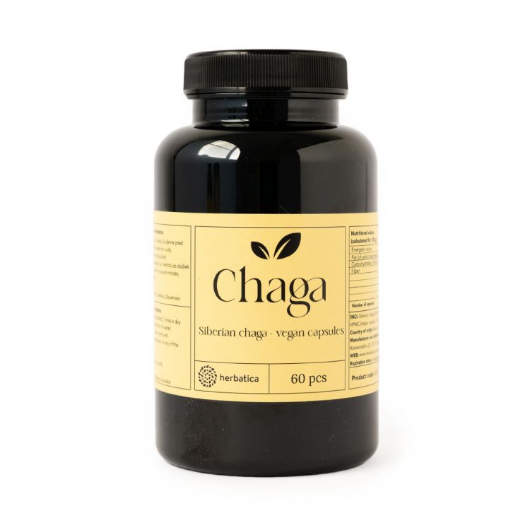 Kép Szibériai Chaga - 60 vegán kapszula (300 mg/kapszula) - Herbatica