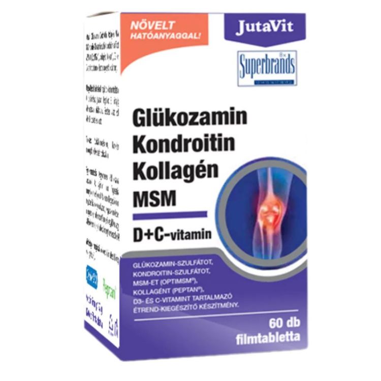 Kép HealthNA Glükózamin, kondroitin, kollagén és MSM - étrend-kiegészítő - 60 tabletta - JutaVit