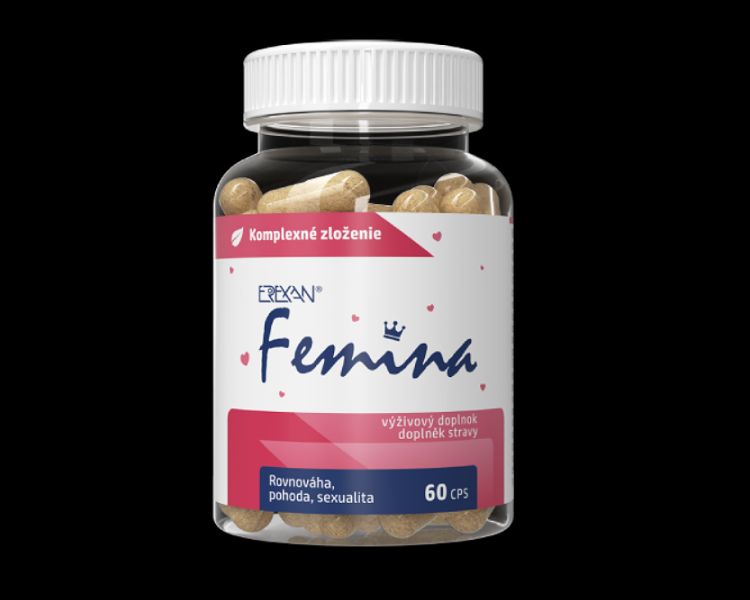 Kép EREXAN Femina – A hormonális egyensúly, a jó közérzet és a női szexualitás támogatására – 60 kapszula