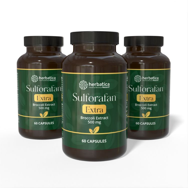 Kép Akciós készlet: 3x Sulforafán EXTRA – brokkolikivonat 500 mg, 60 kapszula – Herbatica