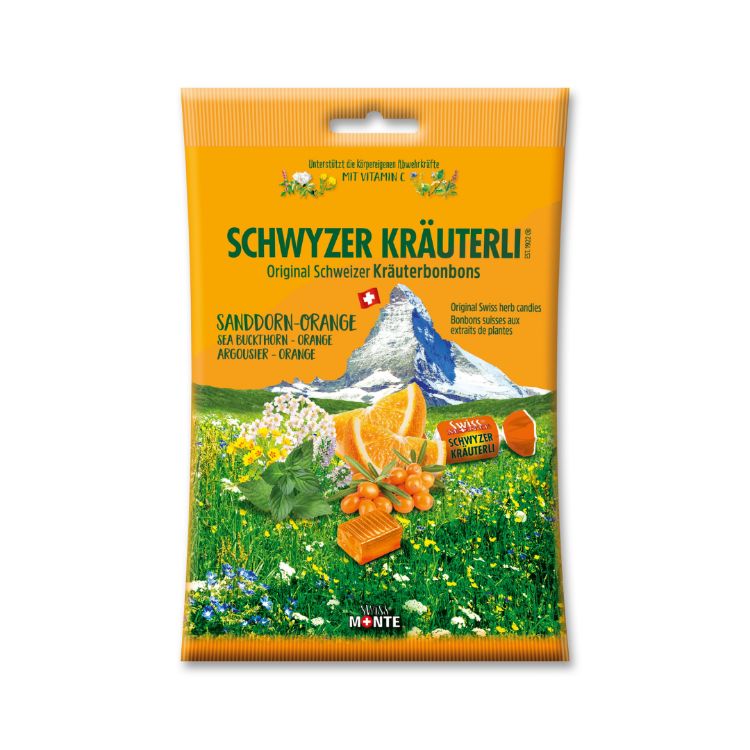 Kép DOMACO Gyógynövénycukorka - Homoktövis + narancs 75 g - Green idea