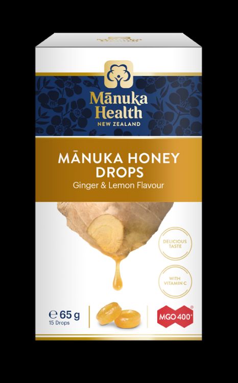 Kép Manuka Health Manuka MGO™400+ cukorkák gyömbérrel és citrommal 65g