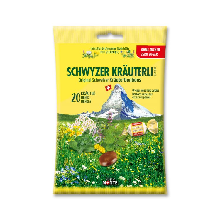 Kép DOMACO Gyógynövényes cukorkák - Cukormentes gyógynövények 75 g - Green idea