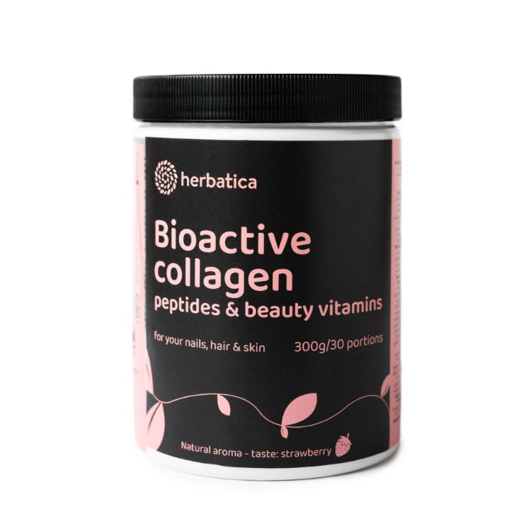 Kép Bioaktív kollagén peptidekkel és vitaminokkal a szépségért, körmökért, hajért és bőrért - 300g - Herbatica Íz (Príchuť2): Eper