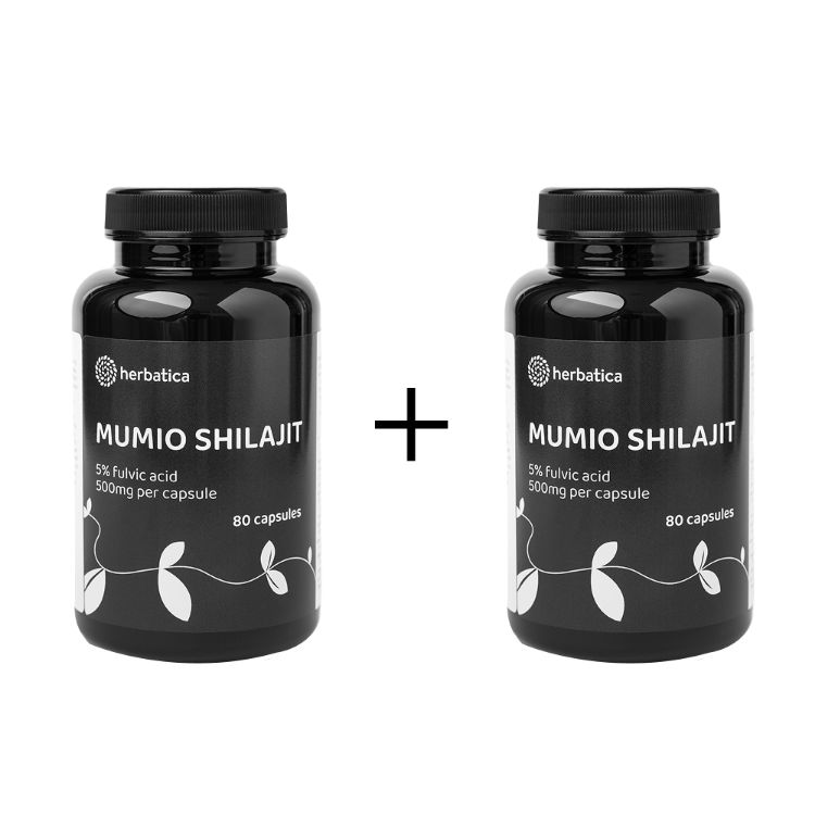 Kép Kedvezményes szett: 2 x Shilajit - tisztított mumio prémium (500mg) - 80 kapszula - Herbatica