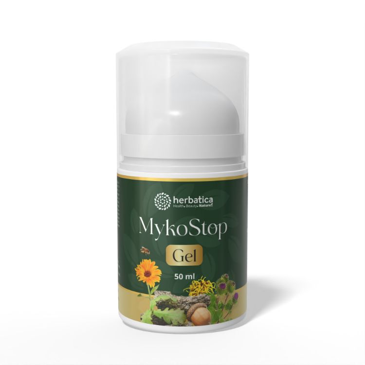 Kép MykoStop Gel – regeneráló gél bőrre és körmökre, gombásodásra hajlamos területekre – 50 ml – Herbatica