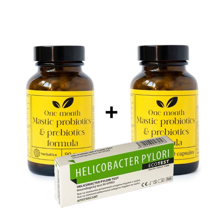Kép Emésztéstámogató készlet: 2x Masticha PROBIOTICS & PREBIOTICS + helicobacter teszt - Herbatica