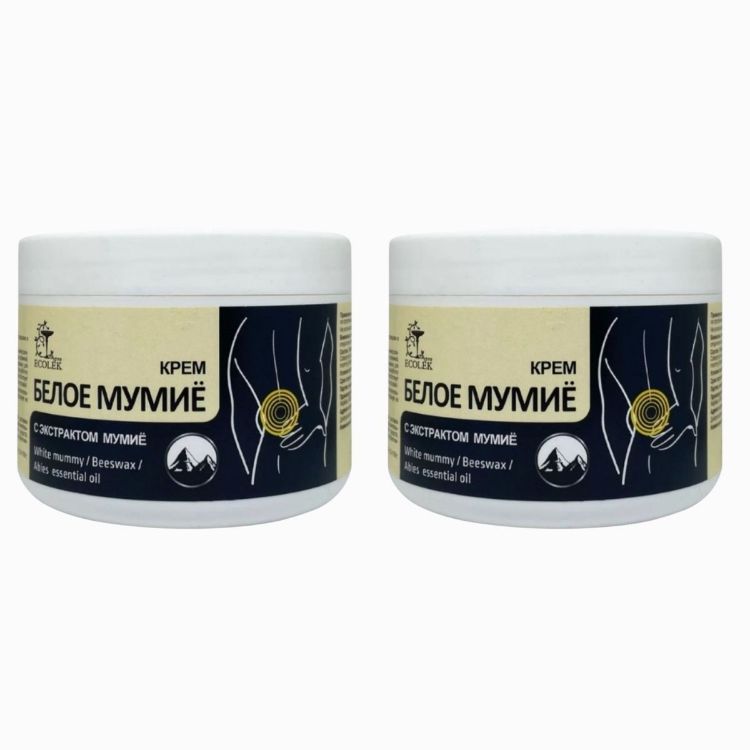 Kép Akciós készlet: 2x LÓERŐ krém/gél FEHÉR MUMIÓ az ízületek és a gerinc számára - 300ml - LekoPro