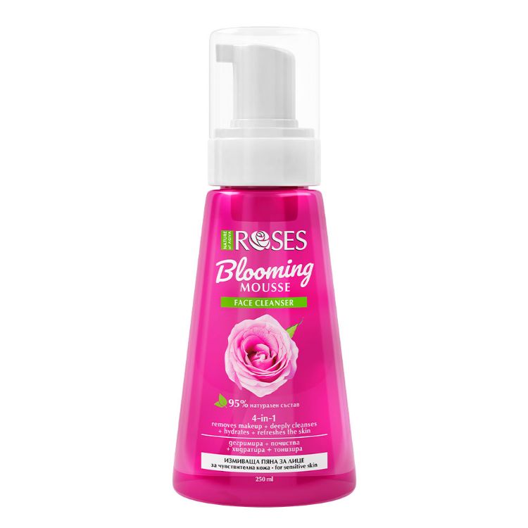 Kép NATURE OF AGIVA ROSES 4 az 1-ben ragyogást fokozó arctisztító hab, 250 ml