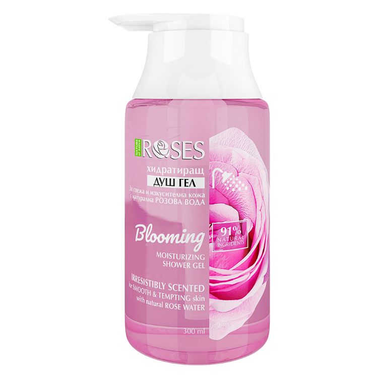 Kép BLOOMING hidratáló természetes tusfürdő rózsavízzel 300 ml - NATURE OF AGIVA