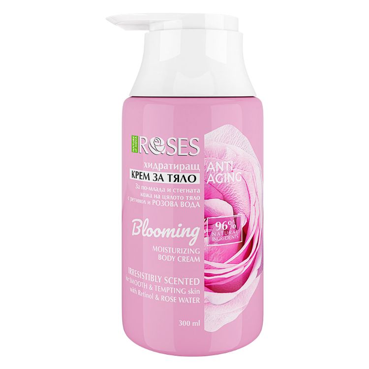 Kép BLOOMING hidratáló anti-aging testápoló krém rózsavízzel és retinollal 300 ml - NATURE OF AGIVA
