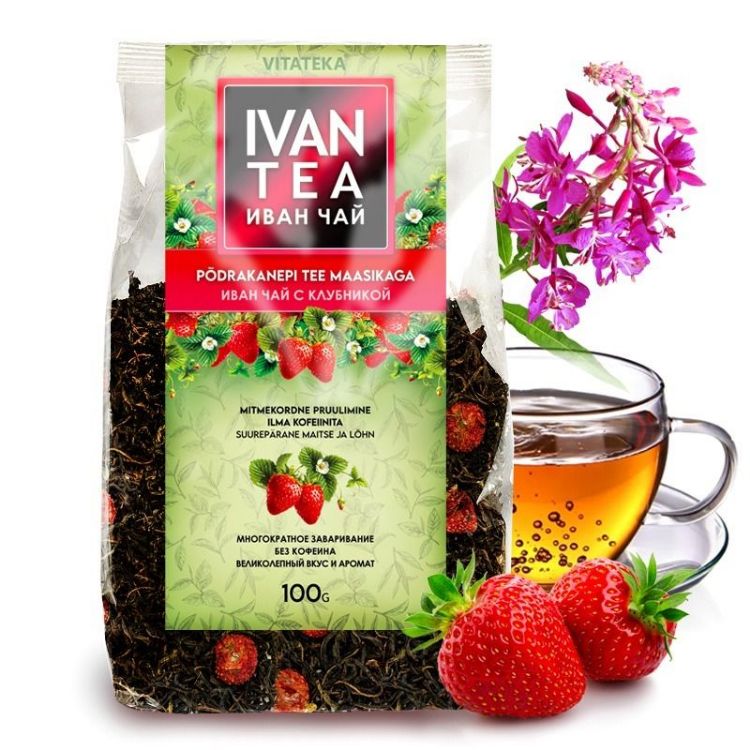 Kép Ivan tea (keskenylevelű füzike) eperrel – 100 g – Vitateka