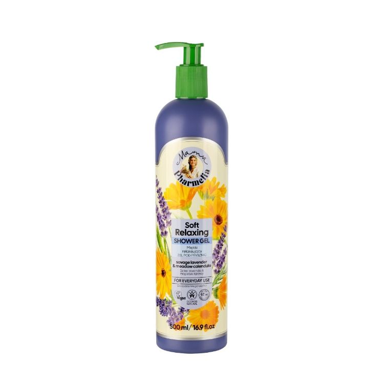 Kép Mama Pharmelia gyengéd relaxáló tusfürdő levendulával és körömvirággal - 500 ml