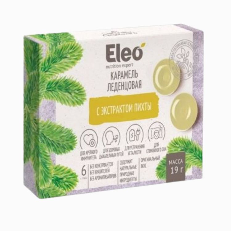 Kép ELEO karamellcukorkák jegenyefenyő-kivonattal - 6 db/19 g