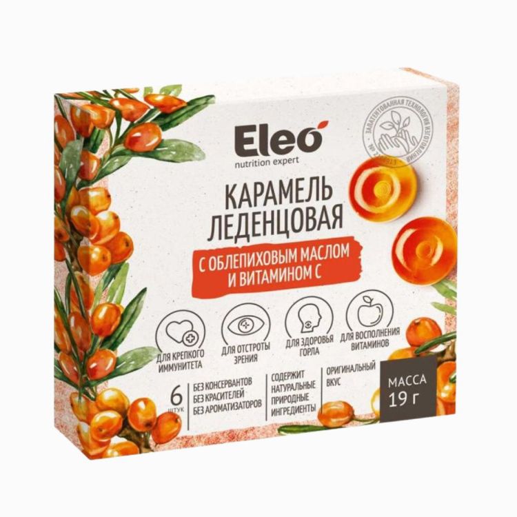 Kép ELEO karamellcukorka homoktövisolajjal és C-vitaminnal – 6 db / 19 g