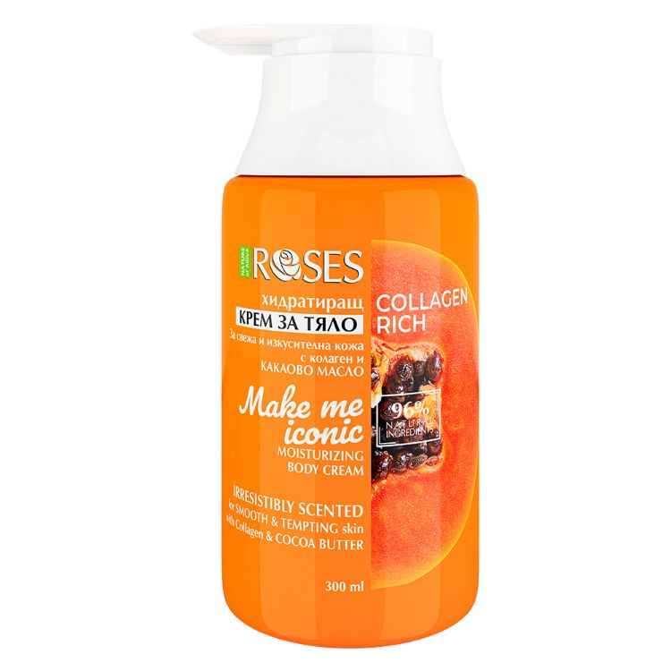 Kép MAKE ME ICONIC COLLAGEN+ hidratáló, bőrsimító testkrém papaya illattal 300 ml - NATURE OF AGIVA