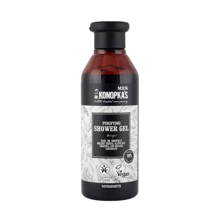 Kép Dr. Konopka's férfi tisztító tusfürdő aktív szénnel – 280 ml