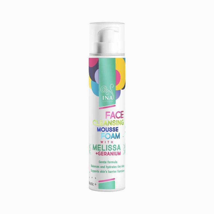 Kép INA Essentials természetes arctisztító hab citromfűvel és gerániummal minden bőrtípusra - 90 ml