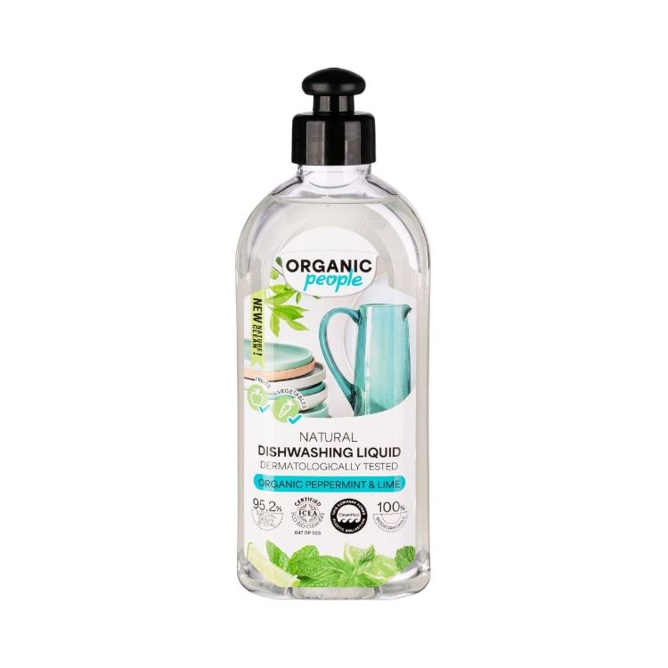 Kép Organic People természetes mosogatószer bio mentával és lime-mal – 350 ml