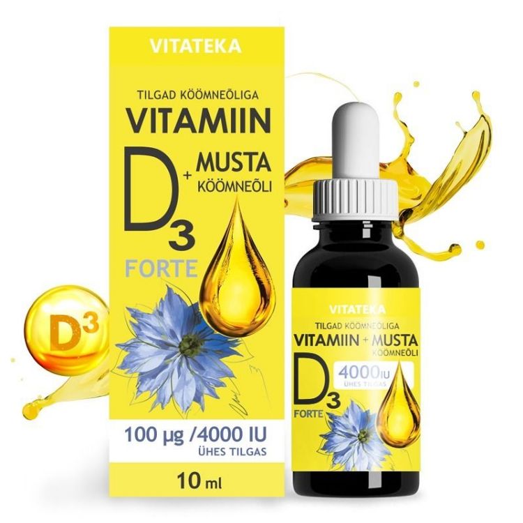 Kép Vitateka D3-vitamin 4000 IU feketeköményolajjal – 10 ml