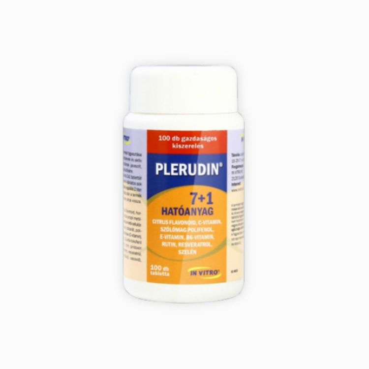 Kép IN VITRO Plerudin tabletta vitaminokkal – az egészséges vénákért, keringésért és a sejtek védelméért – 100 tabletta – InVitro
