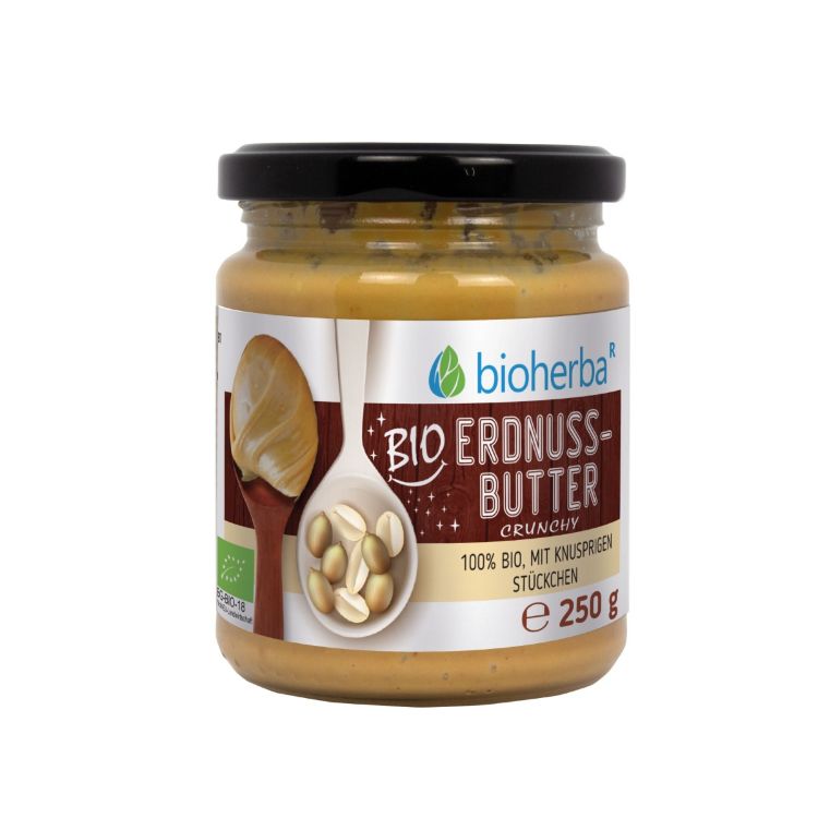Kép 100% bio crunchy mogyoróvaj – 250 g – Bioherba
