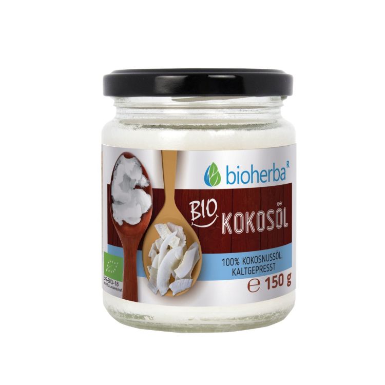 Kép 100% bio hidegen sajtolt kókuszolaj – 150 g – Bioherba