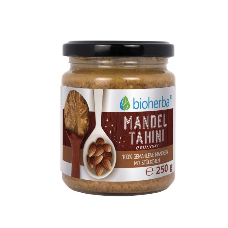 Kép 100% mandulás tahini darált mandulából, crunchy – 250 g – Bioherba