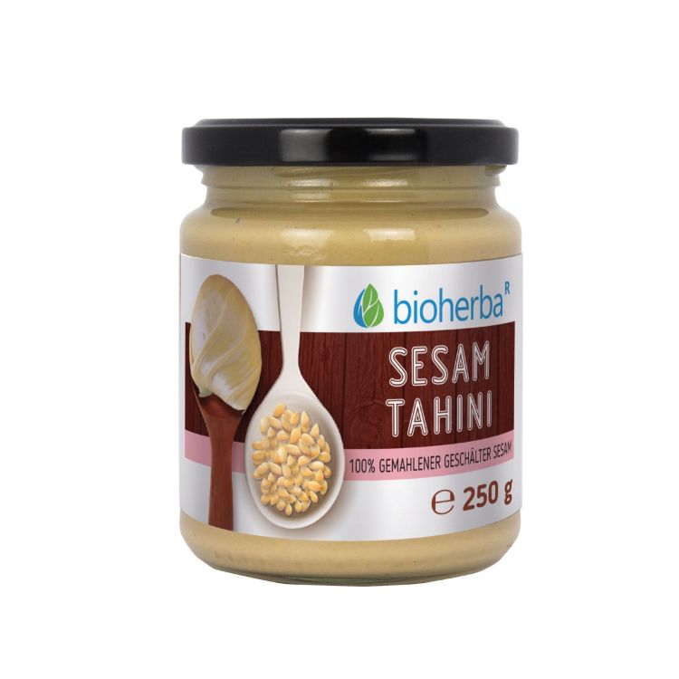 Kép 100% szezámos tahini őrölt hántolt szezámmagból – 250 g – Bioherba
