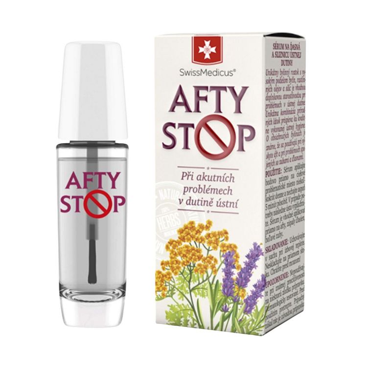 Kép AftyStop SwissMedicus gyógynövényes szérum ínyre és szájnyálkahártyára – 10 ml