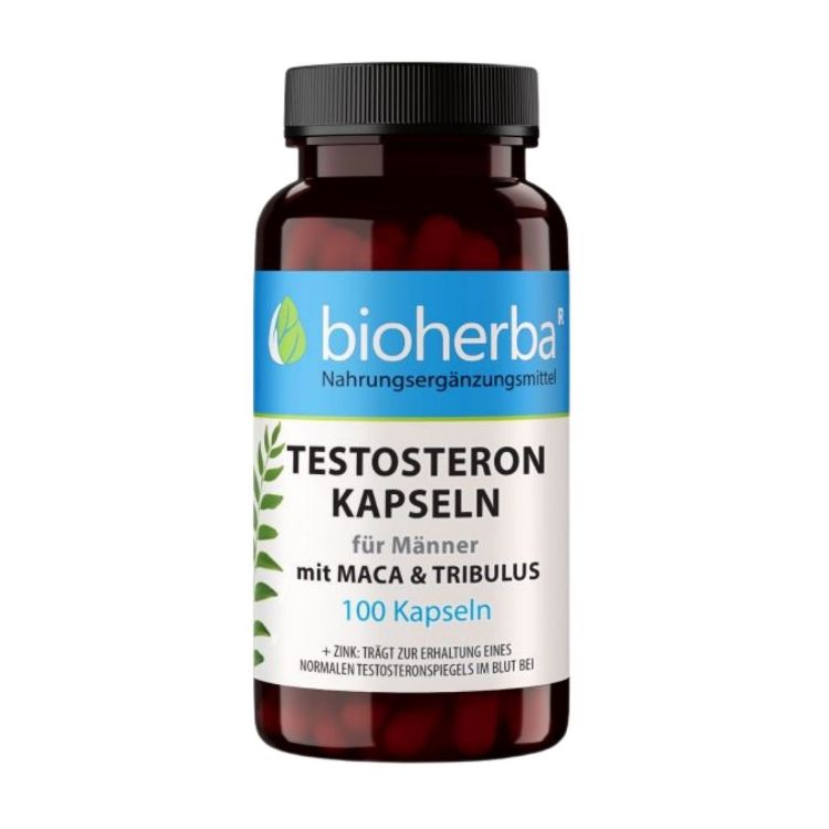 Kép Tesztoszteron kapszula férfiaknak macával és tribulusszal - 100 kapszula - Bioherba