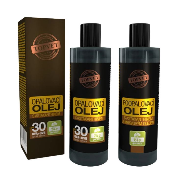 Kép Kedvezményes napozás előtti és utáni csomag: Asztaxantinos napozóolaj SPF 30 + Napozás utáni olaj – Green idea