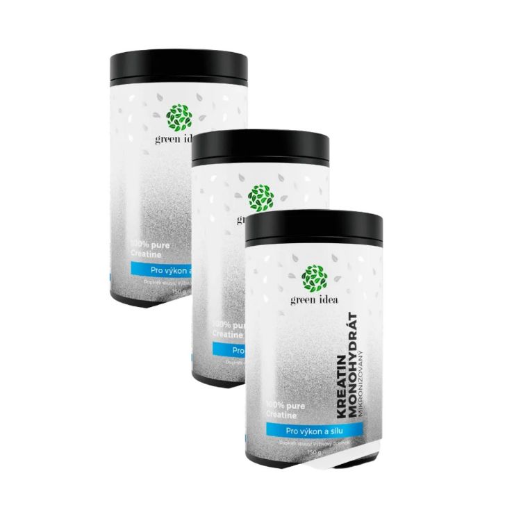 Kép Kedvezményes 3x-os csomag: Kreatin-monohidrát – mikronizált 150 g – Green idea