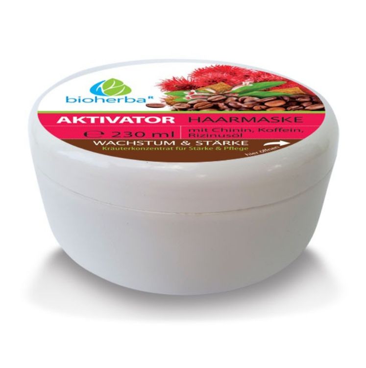 Kép Bioherba Aktivátor hajmaszk kininnel, koffeinnel és ricinusolajjal - 230 ml