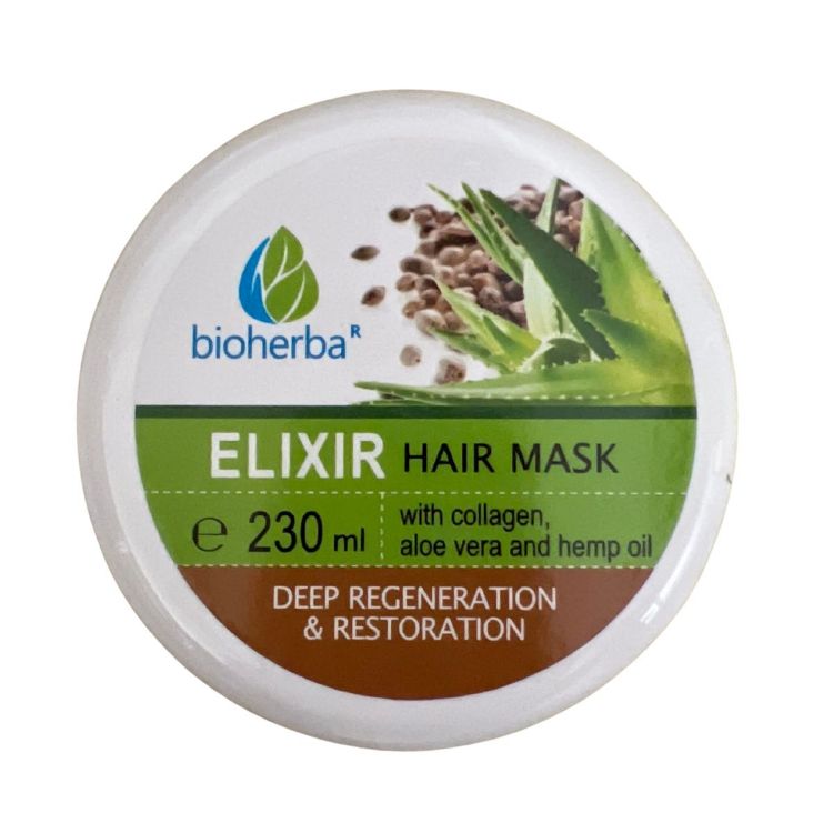 Kép Bioherba Elixír hajmaszk kollagénnel, aloe verával és kenderolajjal - 230 ml