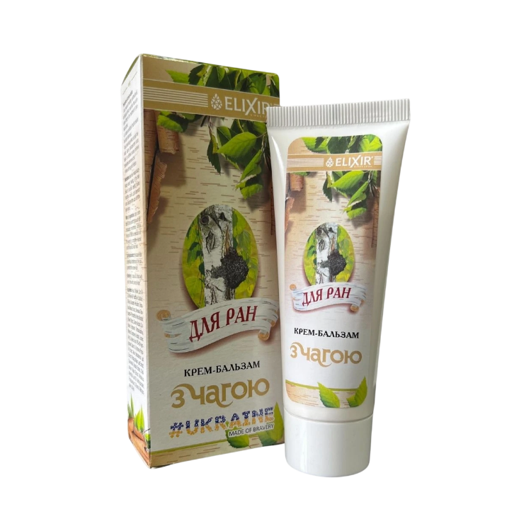 Kép Chaga krém-balzsam hegek, arcbőr-egyenetlenségek és pikkelysömörre hajlamos bőr ápolására - Elixir - 75 ml