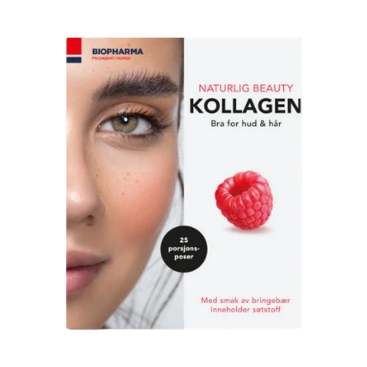 Kép Biopharma - Norsk Kollagen - hydrolyzovaný morský kolagén s vitamínom C a biotinom - 25x5 g Aroma: Málna