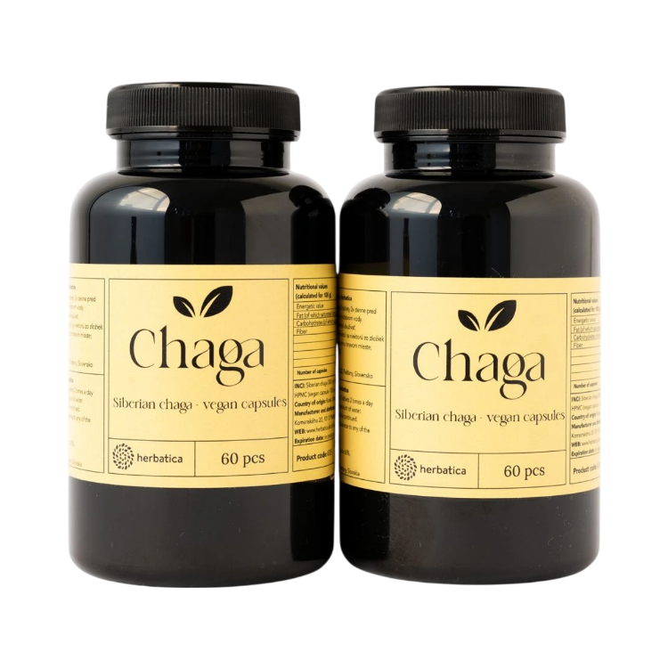 Kép Herbatica Kedvezményes szett: 2 x Szibériai chaga – 60 vegán kapszula, 300 mg/kapszula