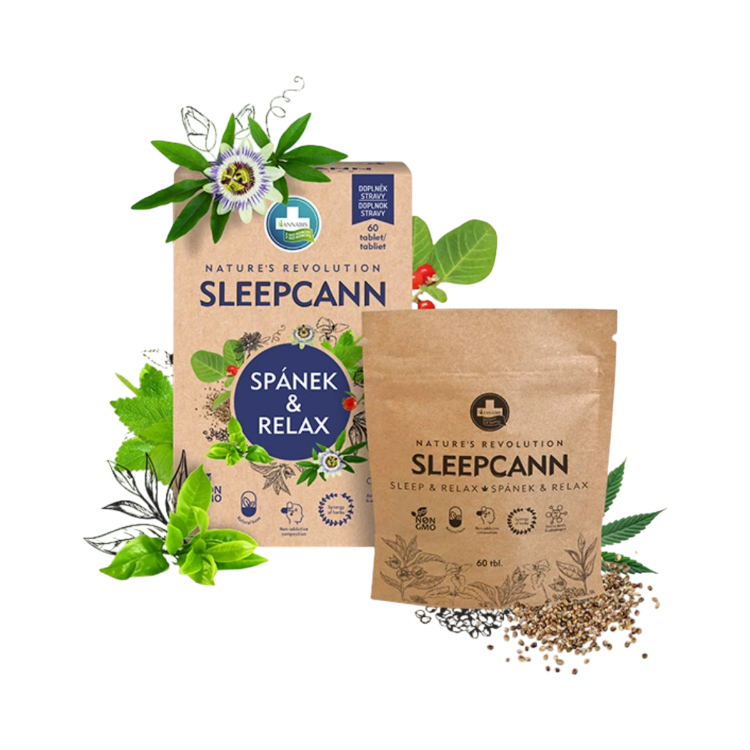 Kép SLEEPCANN Alvás és relaxáció étrend-kiegészítő – 60 tabletta – Annabis