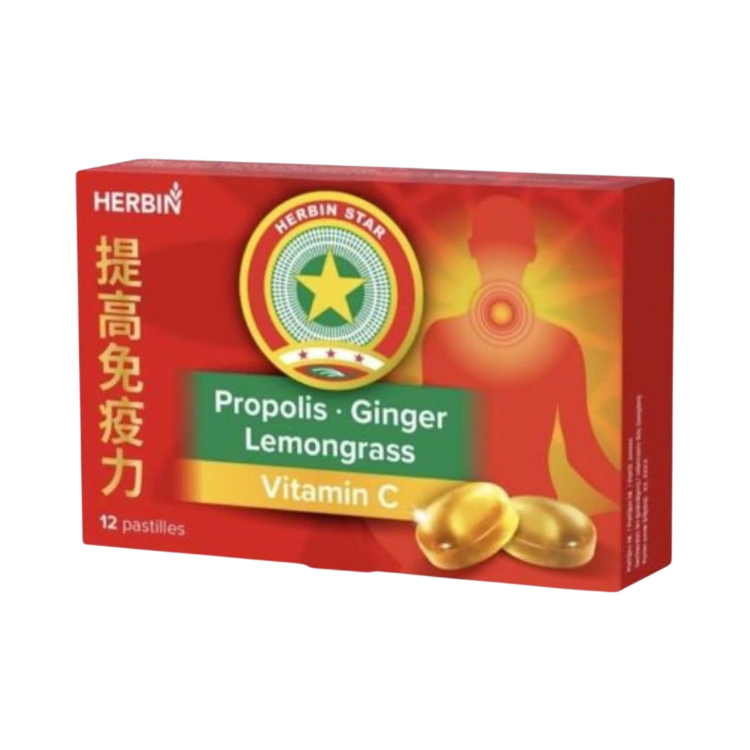 Kép Herbin gyömbéres szopogató pasztilla propolisszal és C-vitaminnal, 12 db