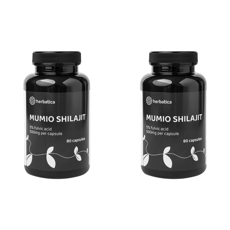 Kép Kedvezményes szett: 2 x Shilajit – tisztított prémium mumio (500 mg) – 80 kapszula – Herbatica