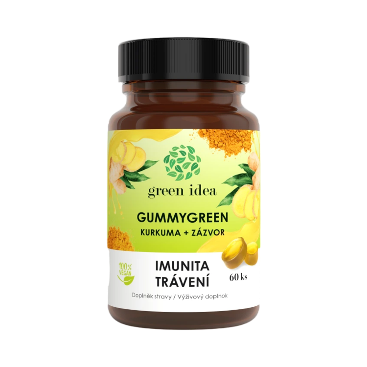 Kép Gummygreen - Kurkuma + gyömbér 60 db - Green idea