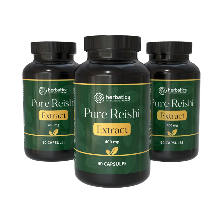 Kép Kedvezményes szett: 3× Reishi Extract 30% poliszachariddal – 90 kapszula – Herbatica