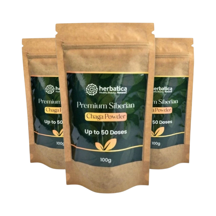 Kép Kedvezményes szett: 3x Prémium szibériai chaga 100% por - 100 g - Herbatica