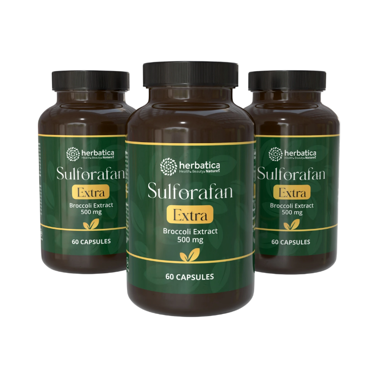 Kép Kedvezményes szett: 3x Sulforafán EXTRA – brokkolikivonat 500 mg, 60 kapszula – Herbatica