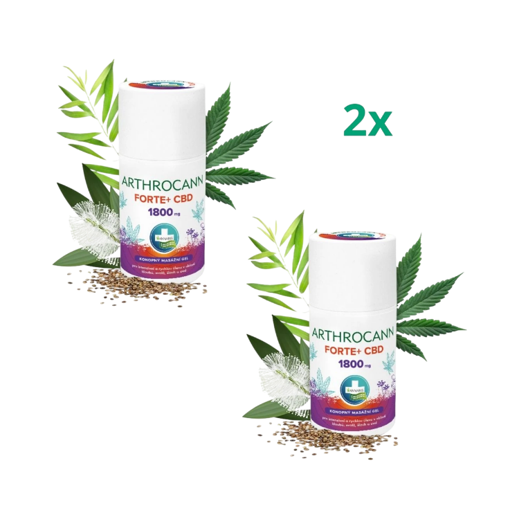 Kép Kedvezményes szett: 2x ARTHROCANN Forte+ kenderes masszázsgél 1800 mg CBD-vel - 90 ml - Annabis