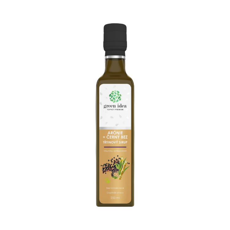 Kép Arónia + fekete bodza nádcukorszirupban 250 ml - Green idea