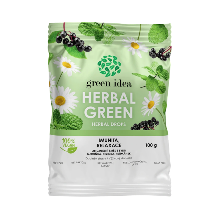 Kép Herbal green – gyógynövényes cukorka 100 g – Green idea