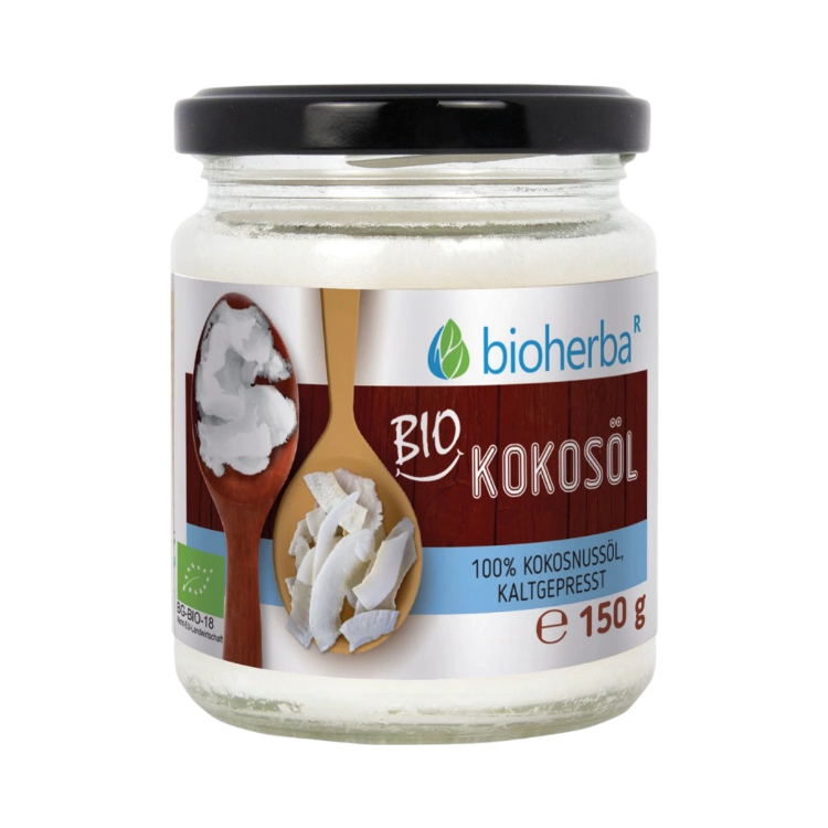Kép 100% bio hidegen sajtolt kókuszolaj – 150 g – Bioherba